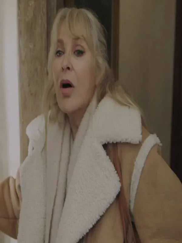 Carol Royle Christmas at Plumhill Manor Brown Shearling Jacket