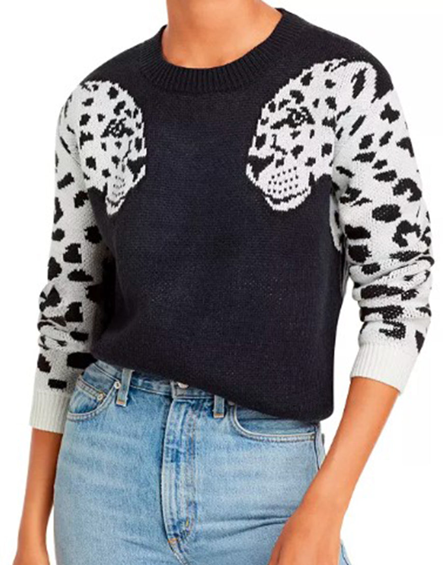 Celebrity IOU 2025 Tyra Banks Leopard Sleeve Sweater