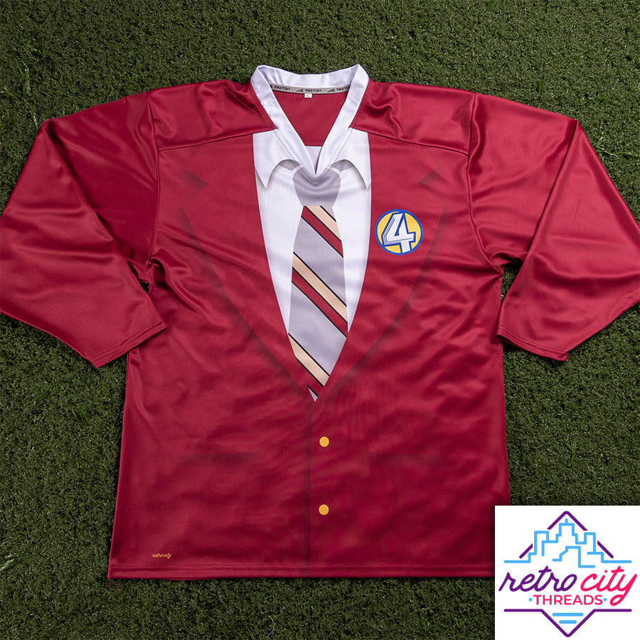 Anchorman Ron Burgundy Channel 4 News Team Custom Hockey Jersey
