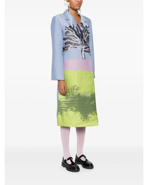 Beyond The Gates RhonniRose Mantilla Colorblock Tree Print Coat