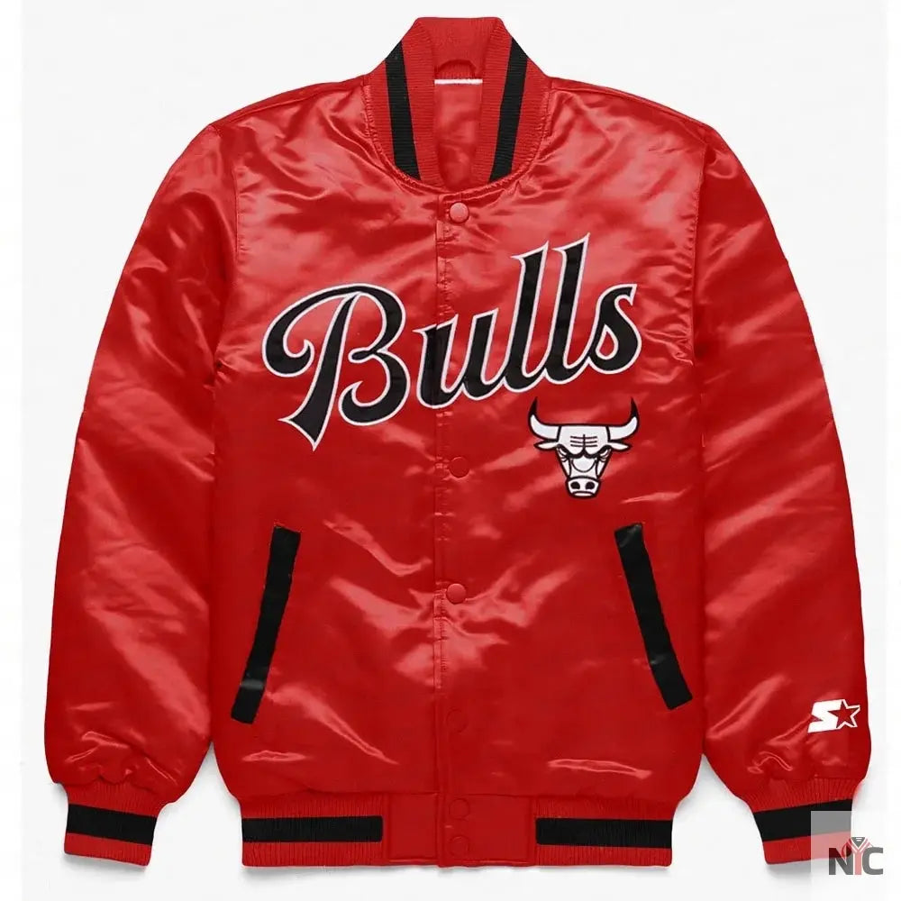 Chicago Bulls Exclusive Red Satin Jacket Clanton Jacket