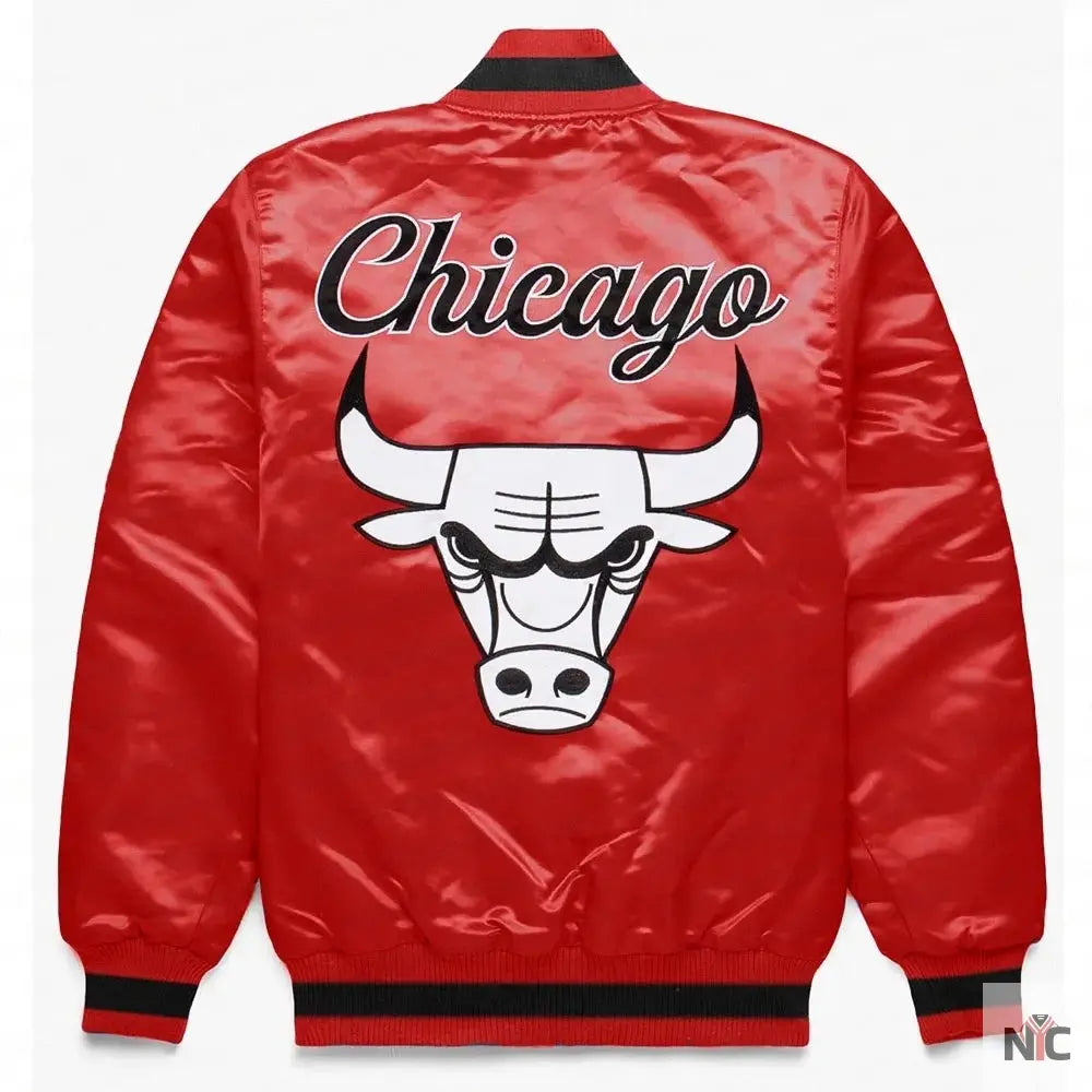 Chicago Bulls Exclusive Red Satin Jacket Clanton Jacket