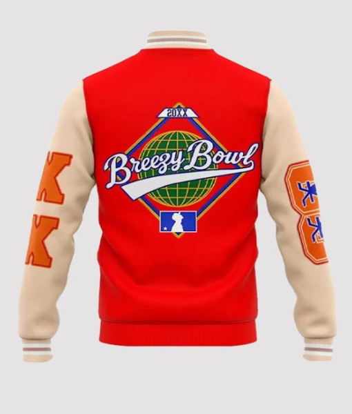 Chris Brown Breezy Bowl XX Red Varsity Jacket