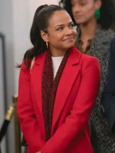 Christina Milian Meet Me Next Christmas 2024 Red Coat