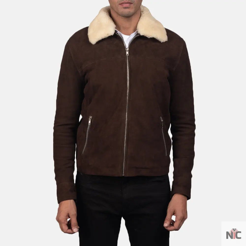 Coffner Brown Shearling Fur Jacket Shopotiny