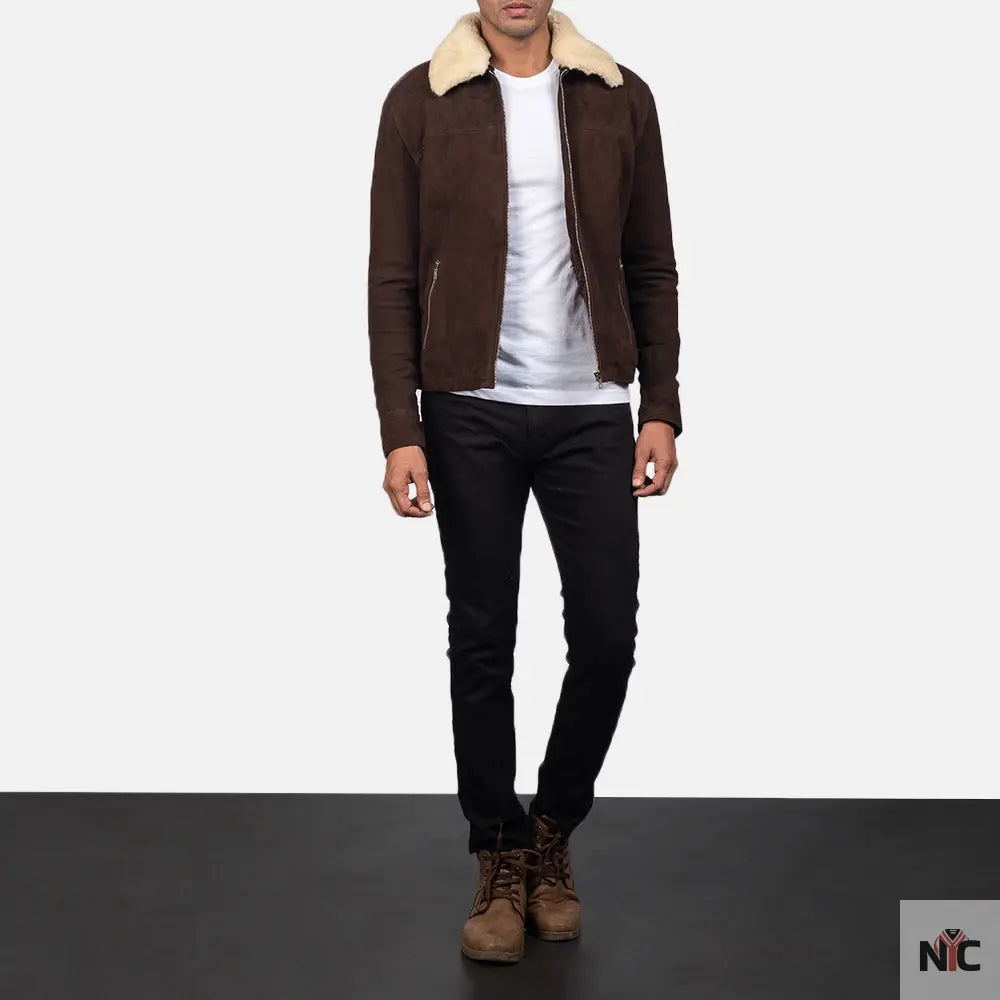 Coffner Brown Shearling Fur Jacket Shopotiny