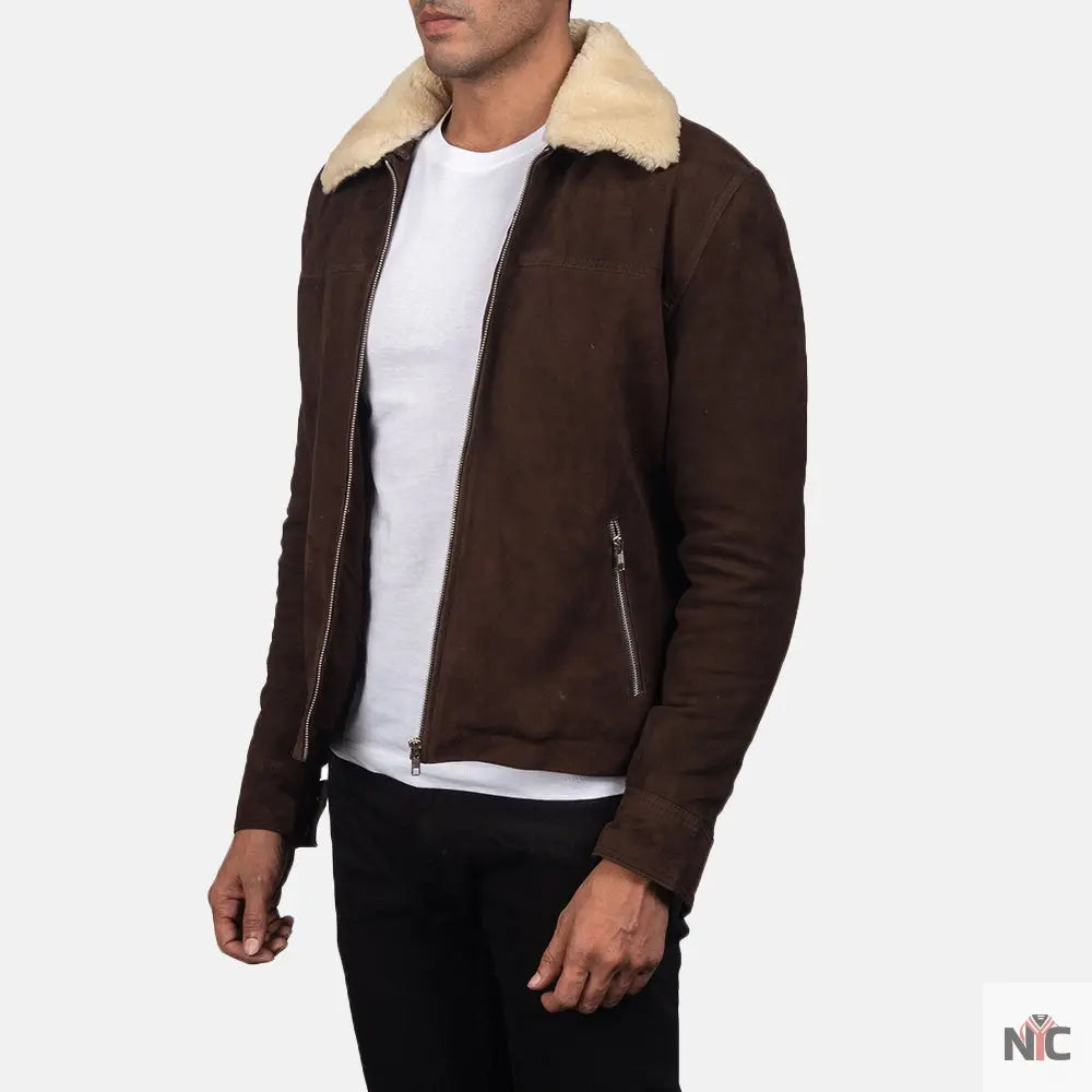 Coffner Brown Shearling Fur Jacket Shopotiny