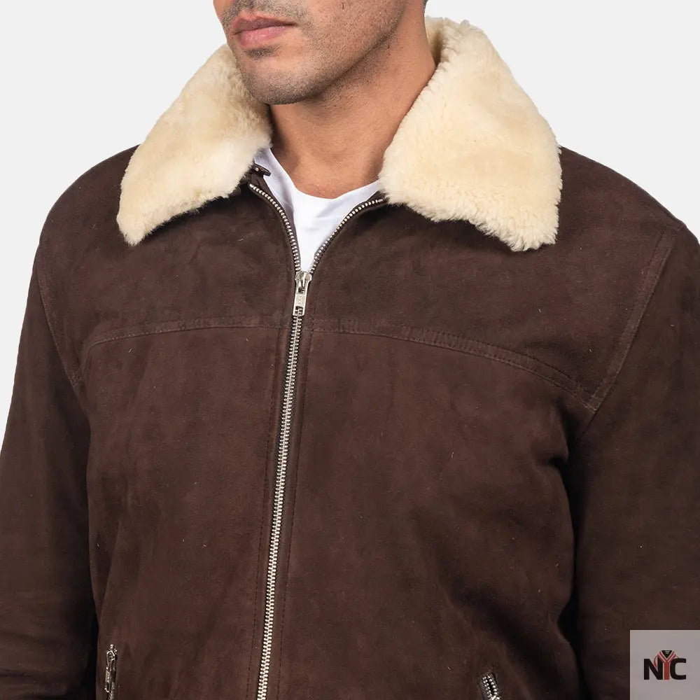 Coffner Brown Shearling Fur Jacket Shopotiny