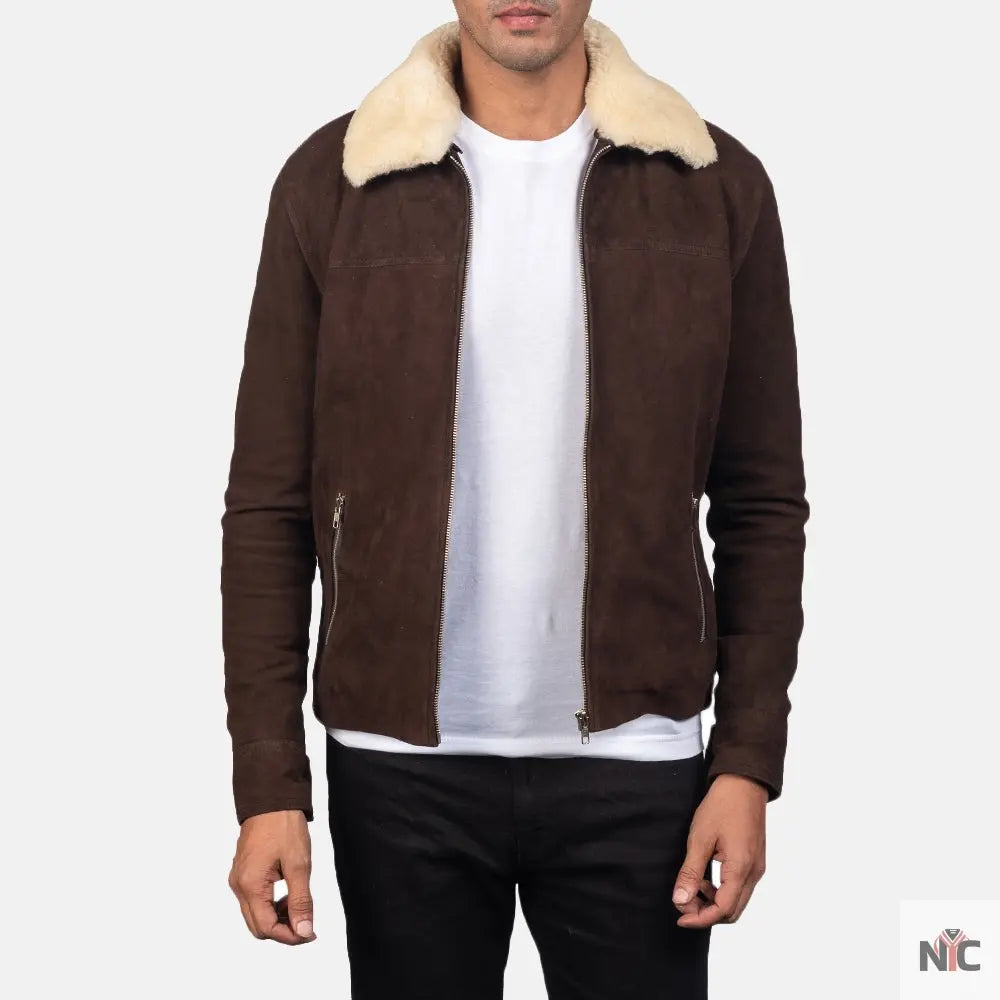 Coffner Brown Shearling Fur Jacket Shopotiny