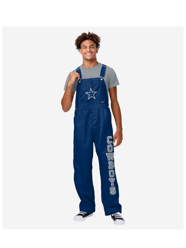 Dallas Cowboys Mens Solid Wordmark Bib Overalls