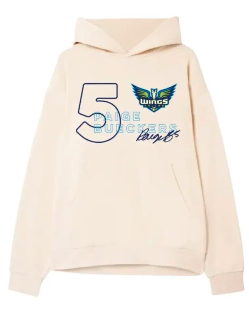 Dallas Wings Paige Bueckers Round21 Cream 2025 WNBA Hoodie