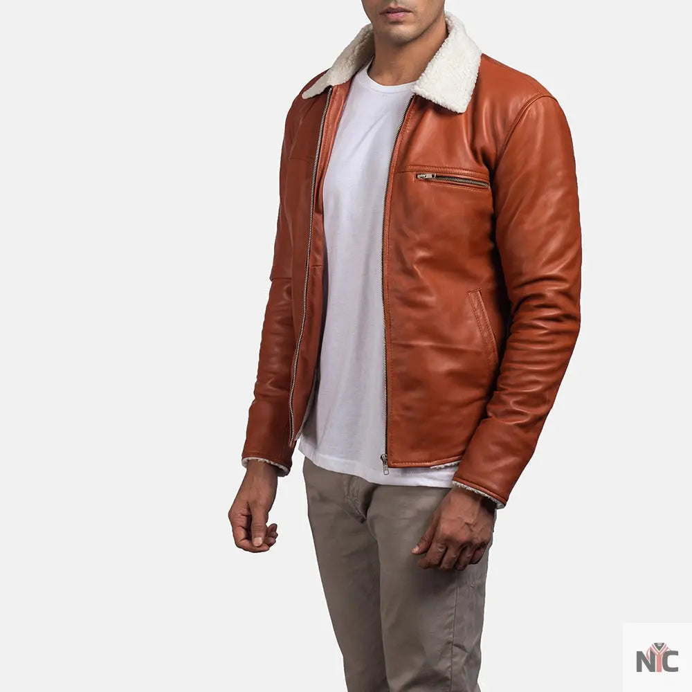 Dan Frost Tan Shearling Jacket Shopotiny