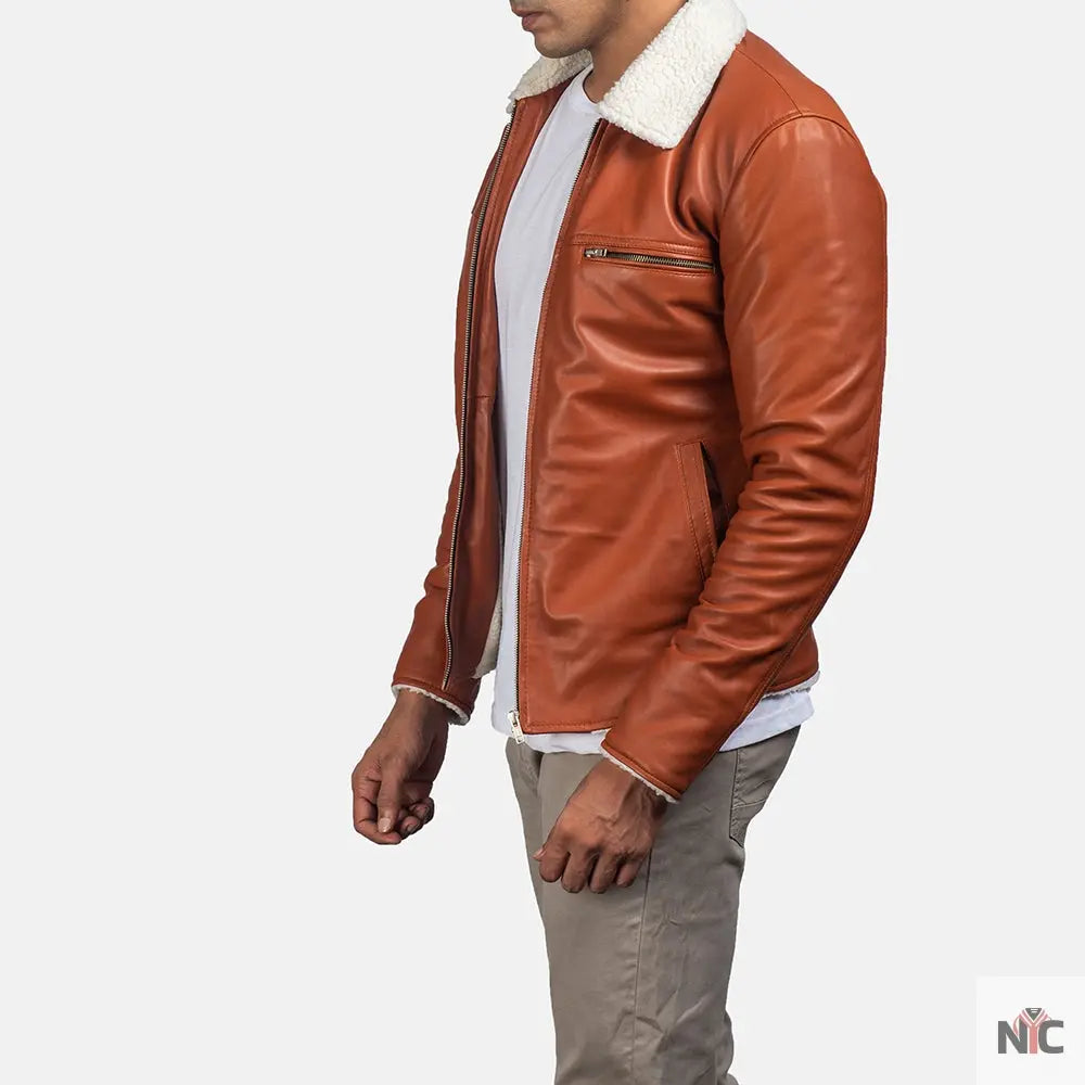 Dan Frost Tan Shearling Jacket Shopotiny