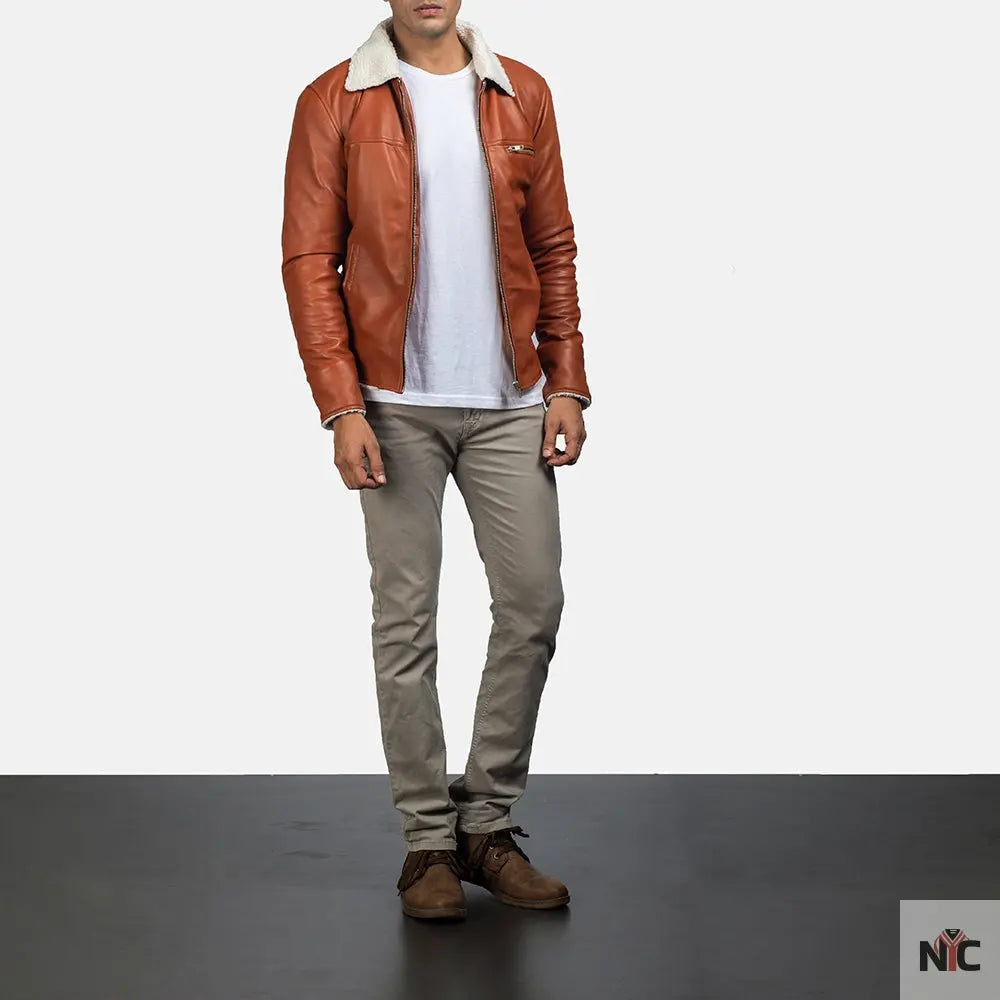Dan Frost Tan Shearling Jacket Shopotiny