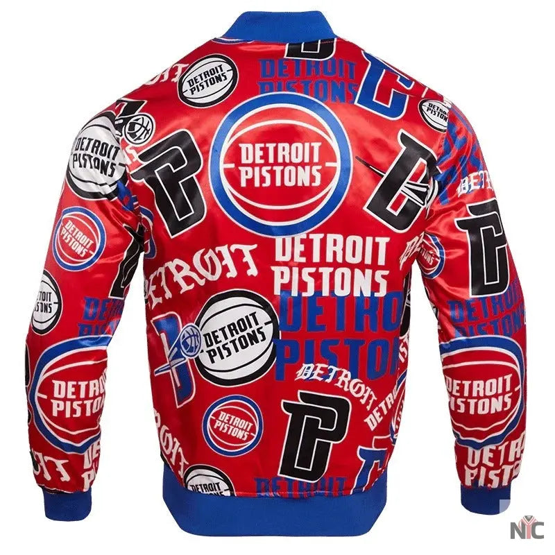 Detroit Pistons Aop Satin Varsity Jacket Clanton Jacket
