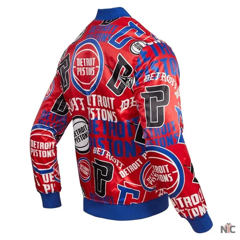 Detroit Pistons Aop Satin Varsity Jacket Clanton Jacket