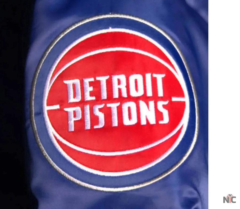 Detroit Pistons Blue Down Bubble Jacket Clanton Jacket