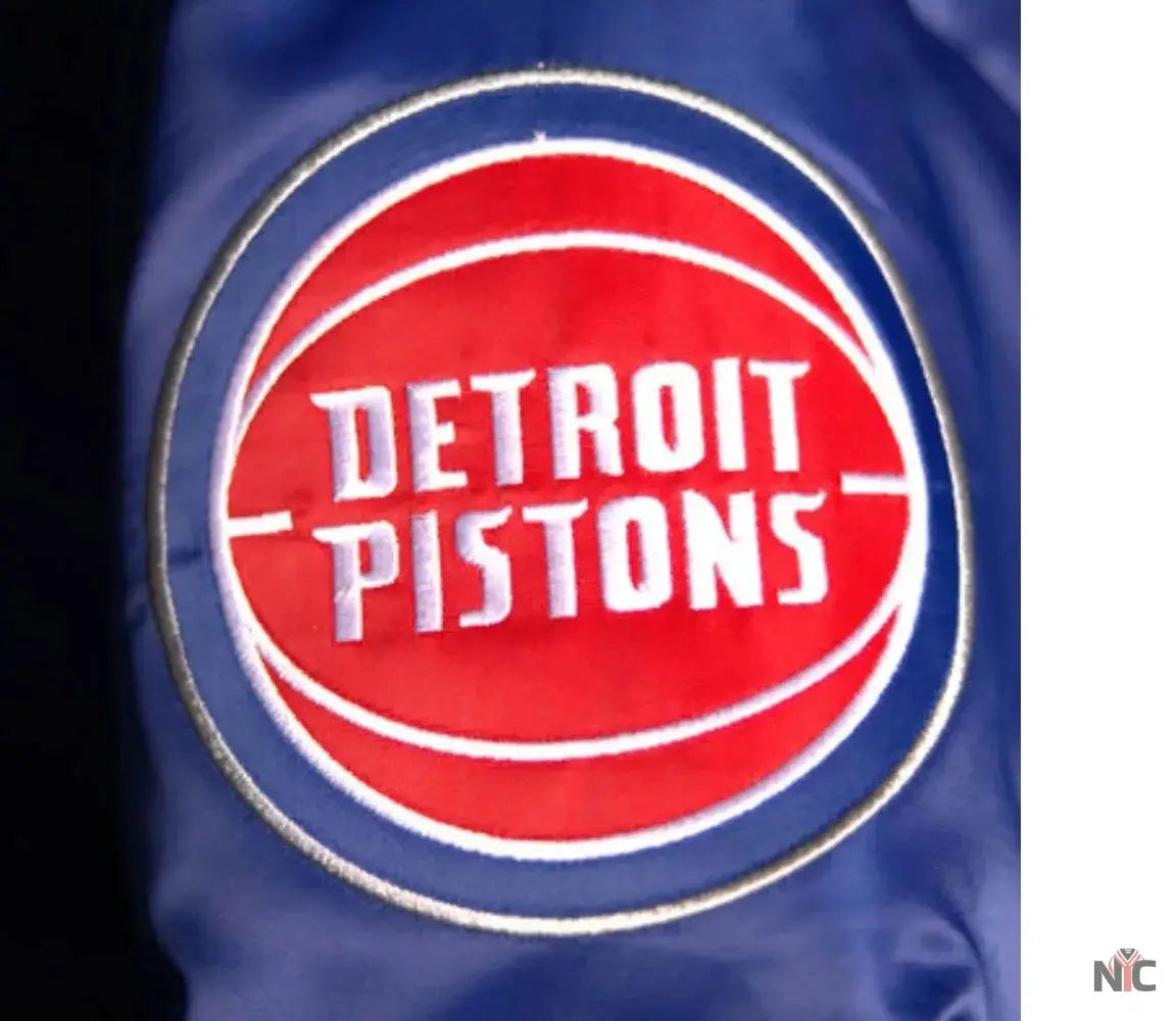 Detroit Pistons Blue Down Bubble Jacket Clanton Jacket