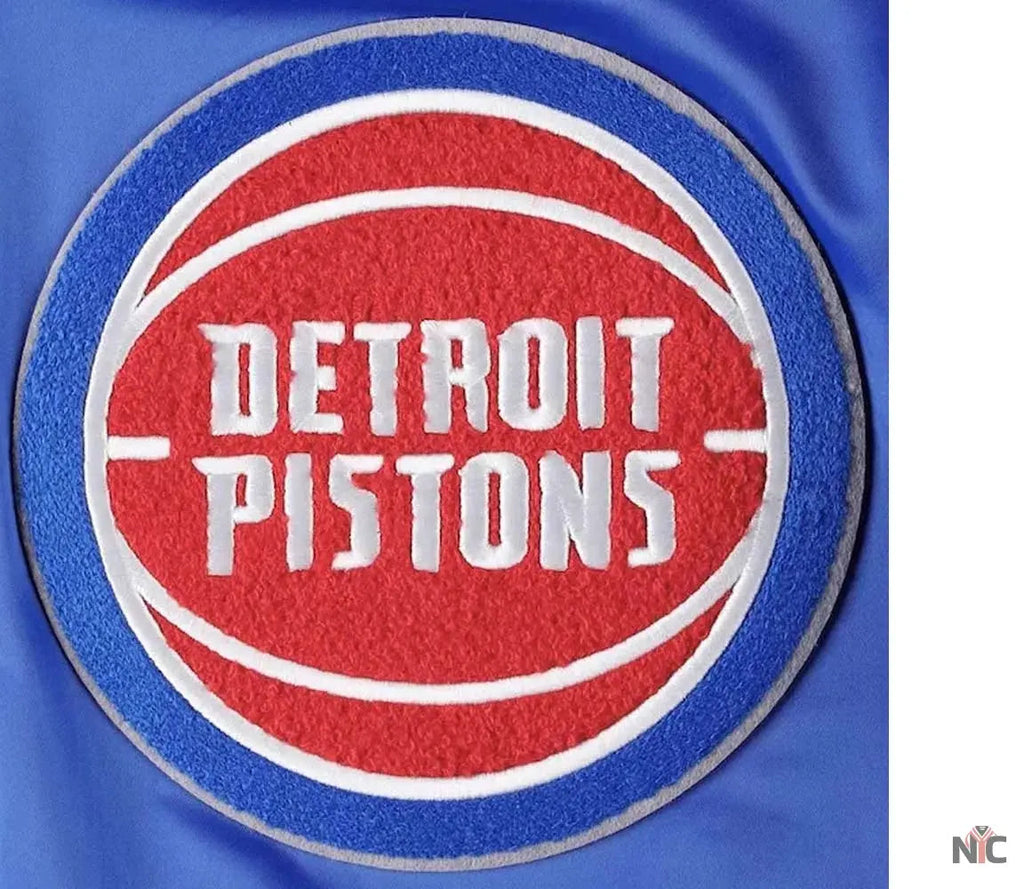 Detroit Pistons Finals 3x Champions Mash Up Satin Jacket Clanton Jacket