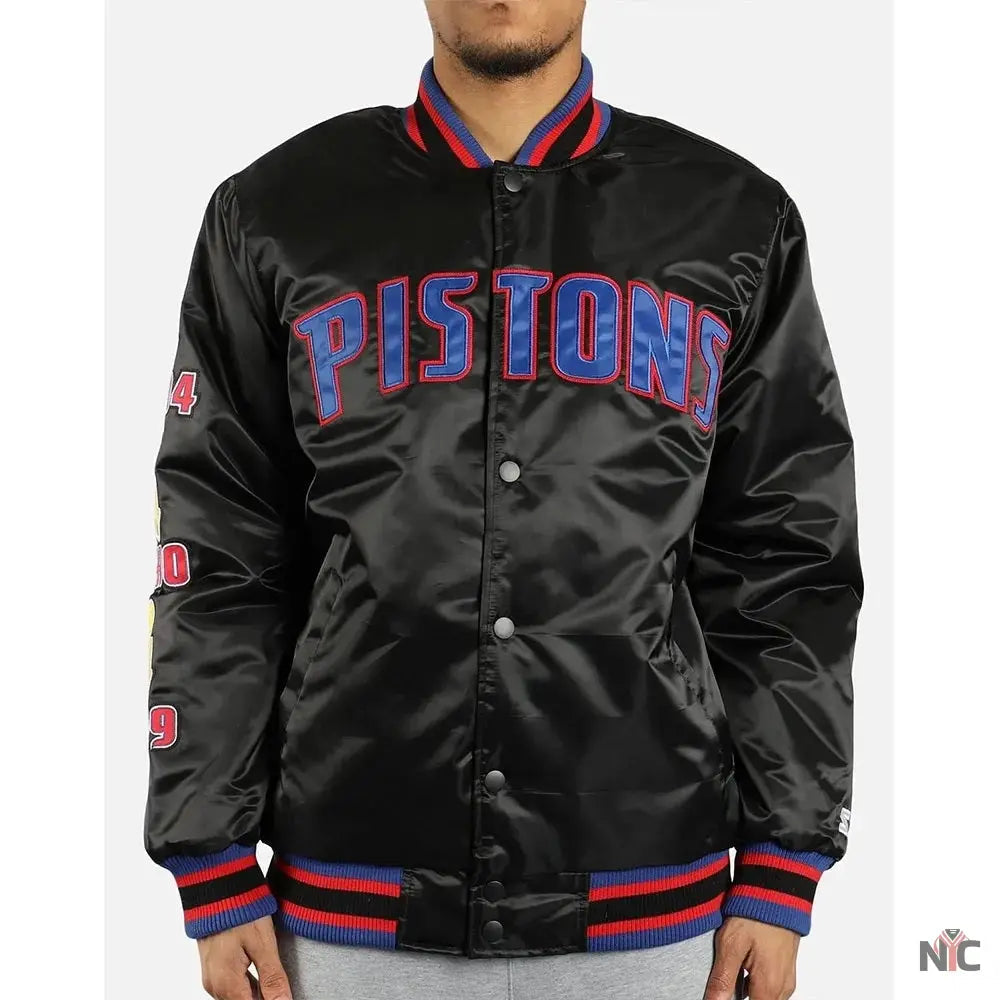 Detroit Pistons Finals Satin Jacket Clanton Jacket
