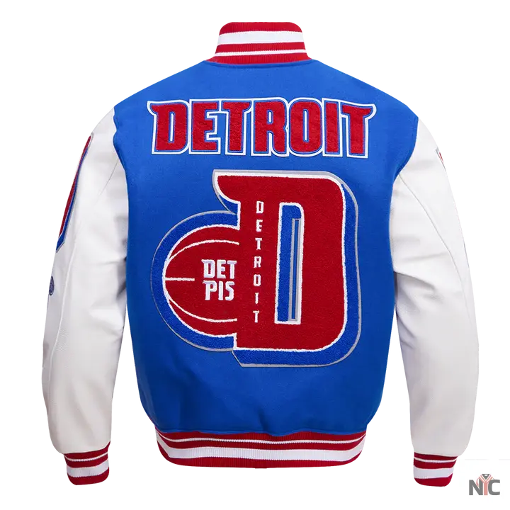 Detroit Pistons Mash Up Varsity Jacket Clanton Jacket