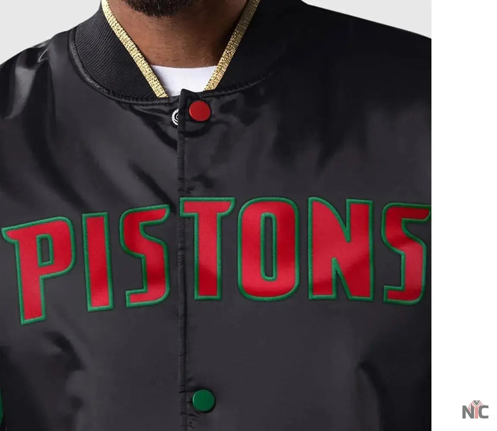 Detroit Pistons Ty Mopkins Black History Month Jacket Clanton Jacket