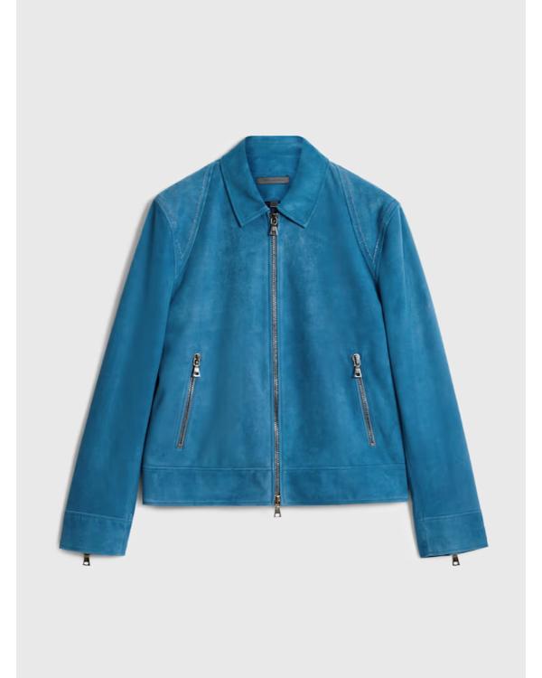 E! News 2025 Donny Osmond Blue Suede Jacket