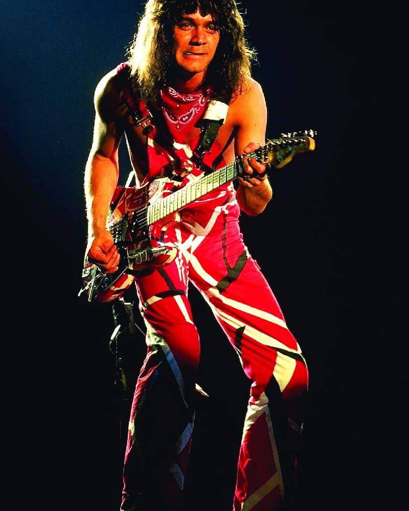 Eddie Van Halen Red and Black Jumpsuit