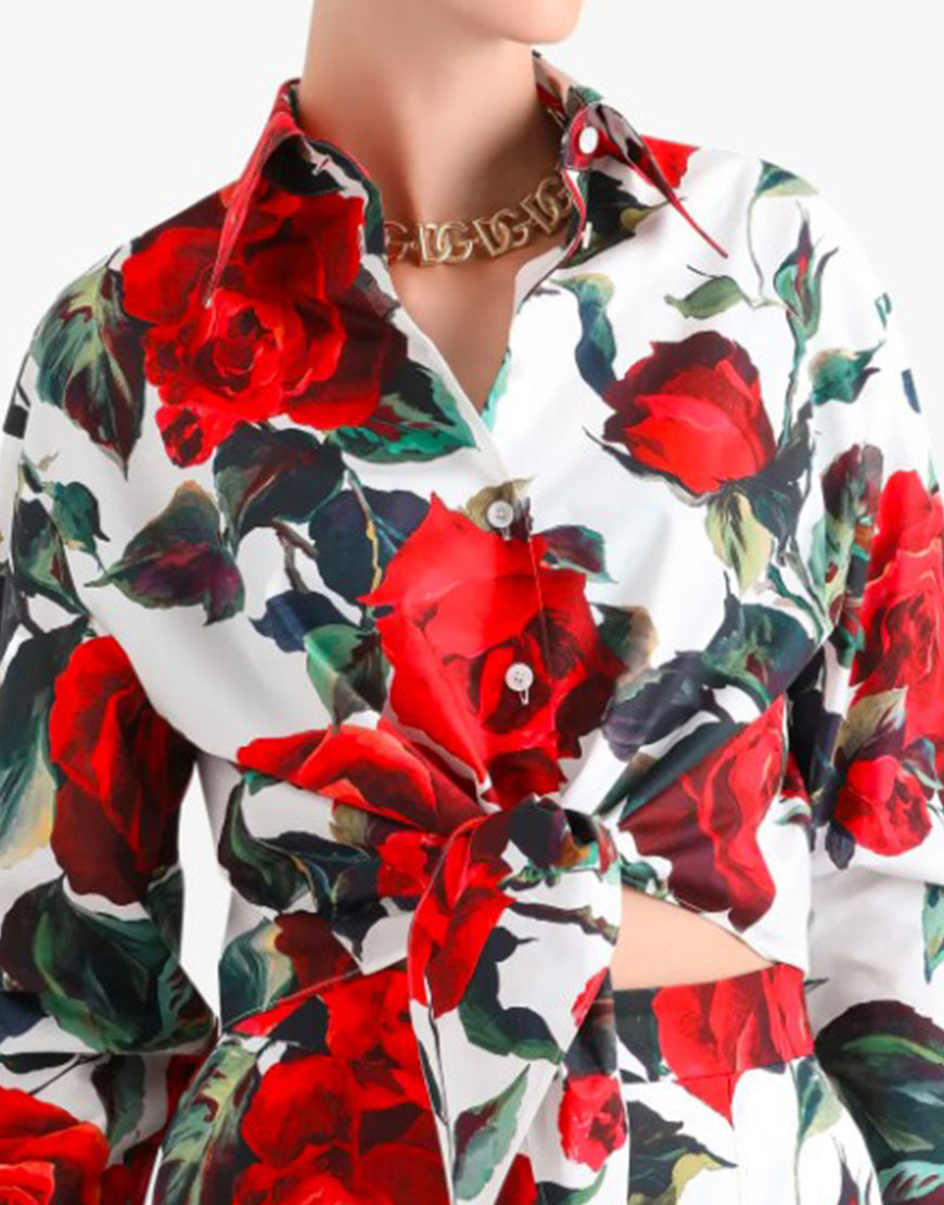 Emily In Paris S05 Lily Collins Rose Print Shirt