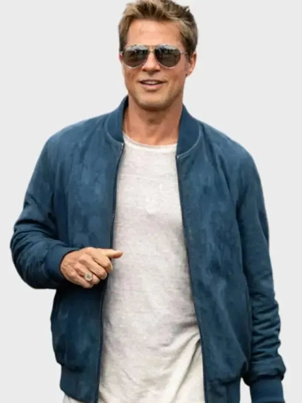 F1 Brad Pitt Inspired Blue Bomber Jacket