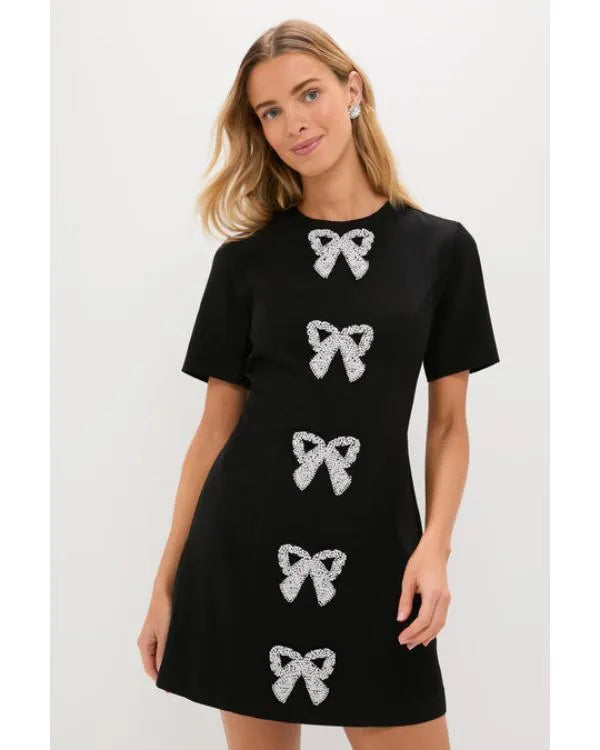 Finding Mr Christmas S02 Black Embellished Bow Dress