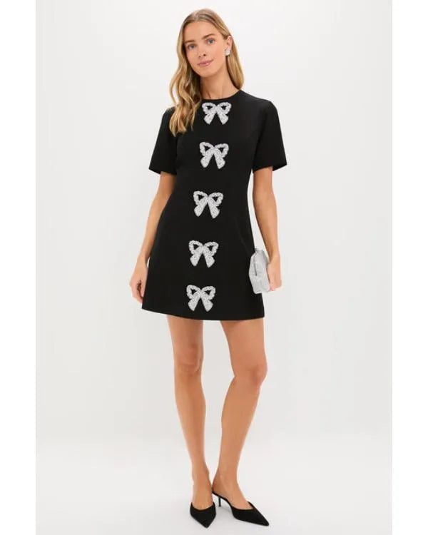 Finding Mr Christmas S02 Black Embellished Bow Dress