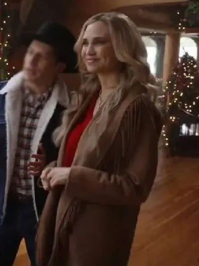 Fiona Gubelmann A Royal Montana Christmas Brown Fringe Coat