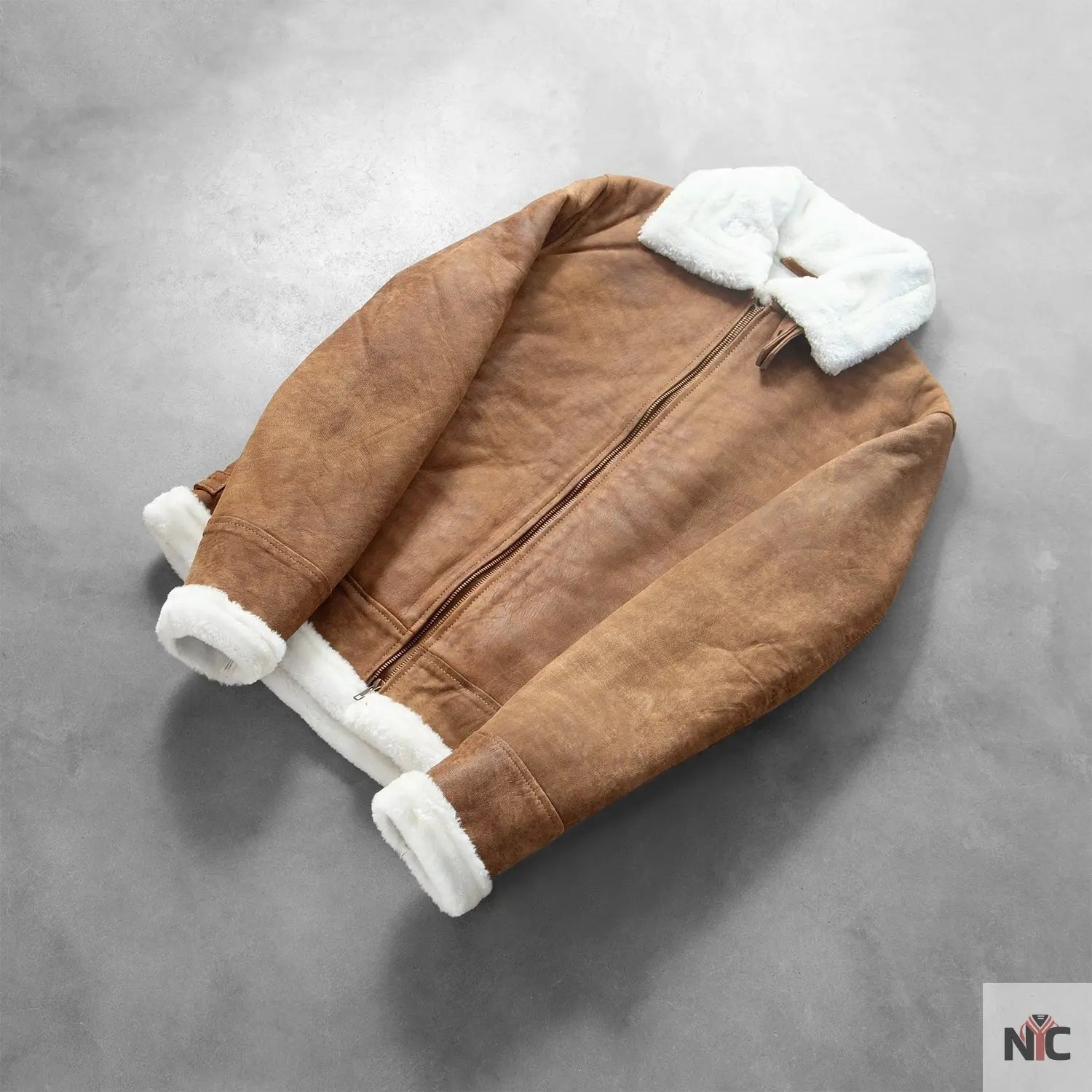 Francis B-3 Distressed Brown Leather Bomber Jacket Shopotiny