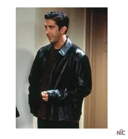 Friends Ross Geller Black Leather Jacket Clanton Jacket