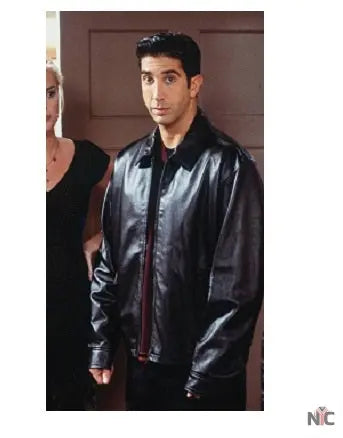 Friends Ross Geller Black Leather Jacket Clanton Jacket