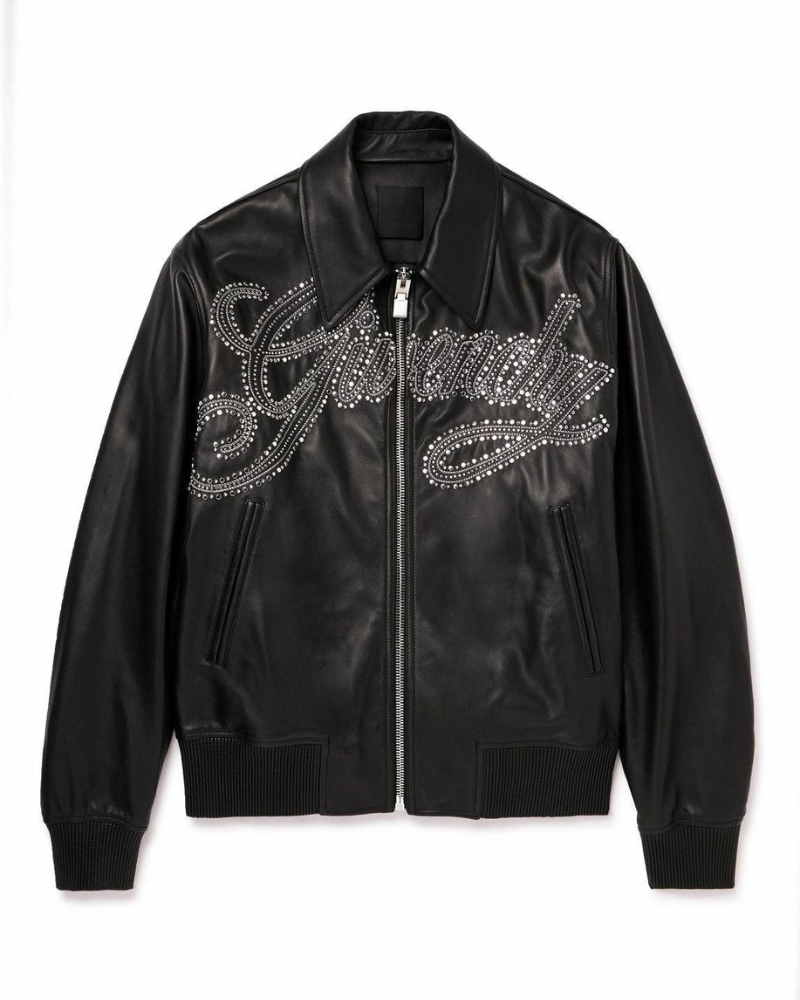 Givenchy Logo-embellished Studded Leather Jacket For Men