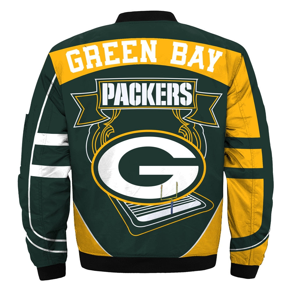 Green Bay Packers Yellow and Green Bomber Jacket