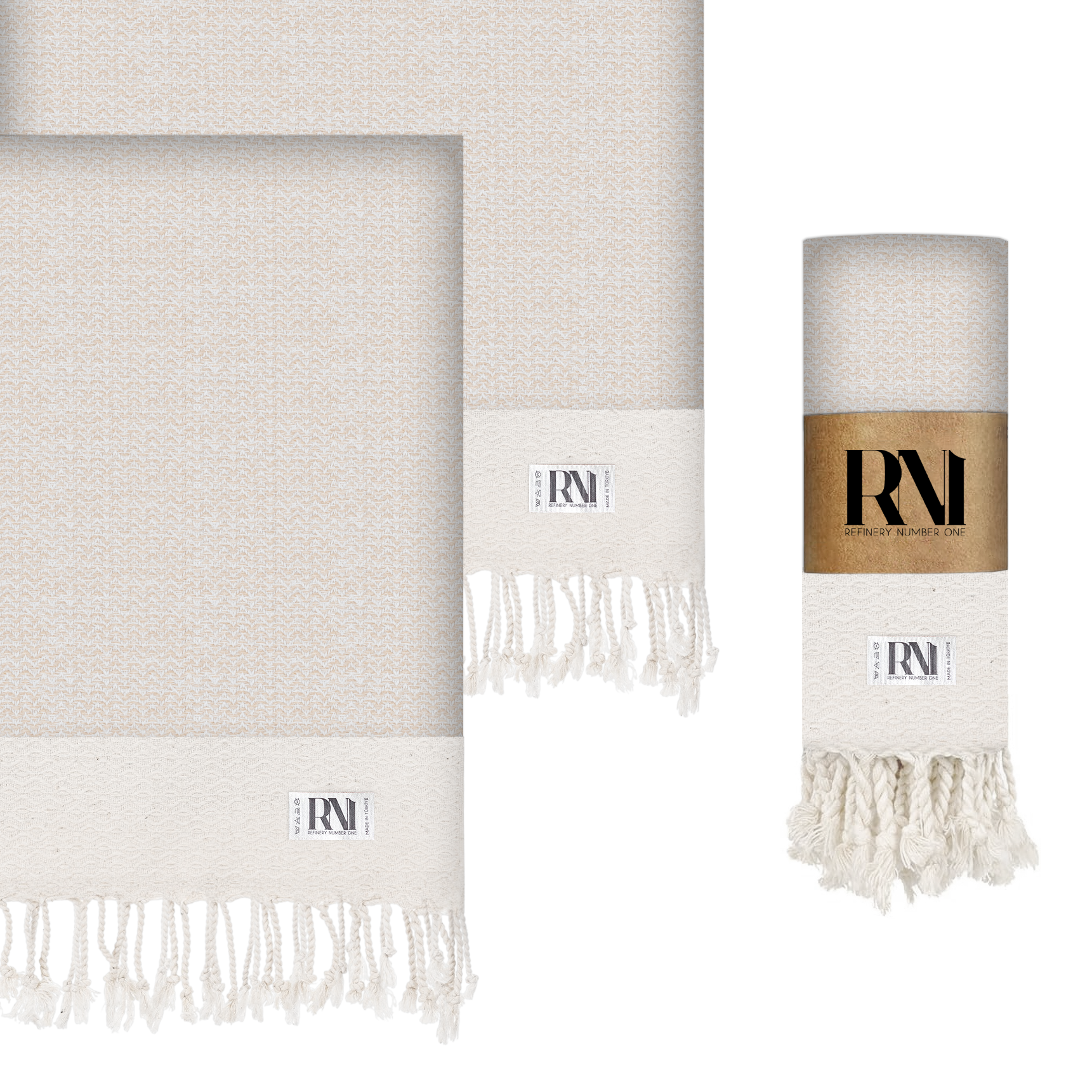 Artisan's Zigzag Turkish Hand Towel Set of 2 for Kitchen Bath Beach Gym and Yoga 17"x33"