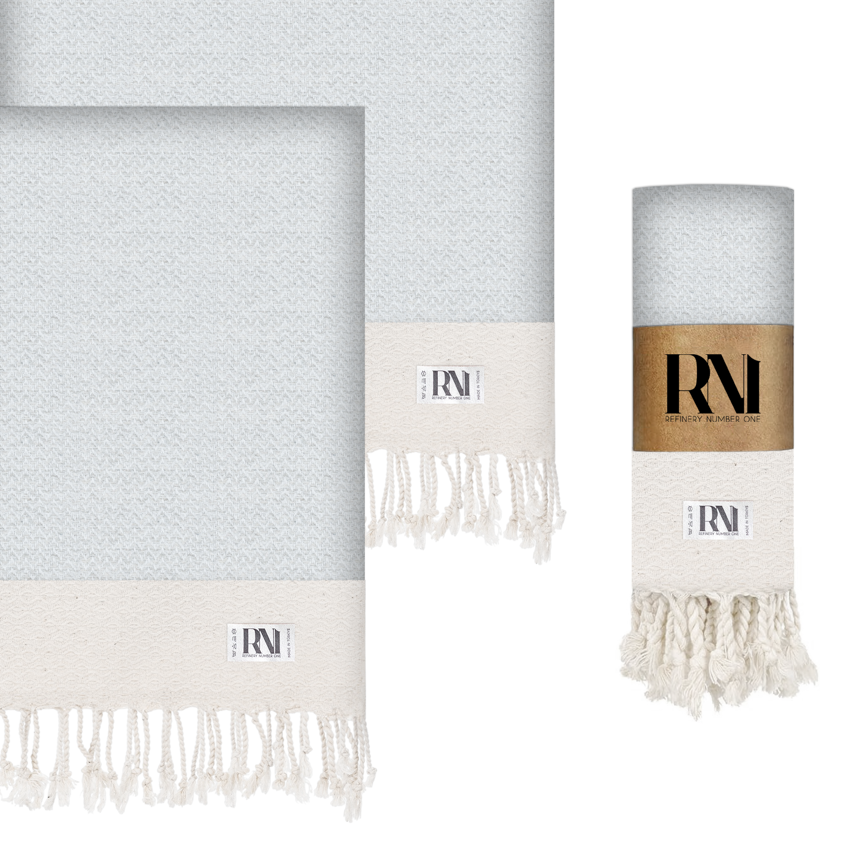 Artisan's Zigzag Turkish Hand Towel Set of 2 for Kitchen Bath Beach Gym and Yoga 17"x33"