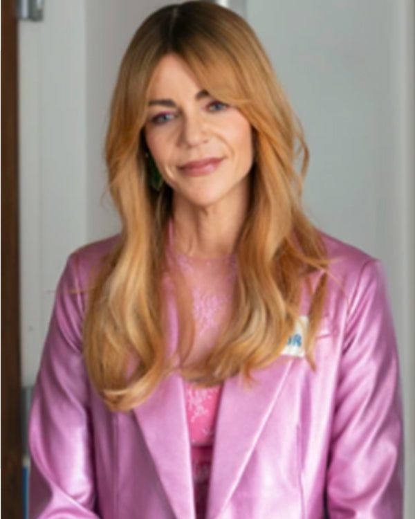 High Potential S02 Kaitlin Olson Pink Leather Blazer