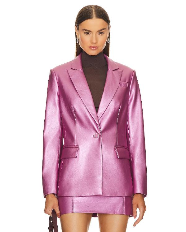 High Potential S02 Kaitlin Olson Pink Leather Blazer