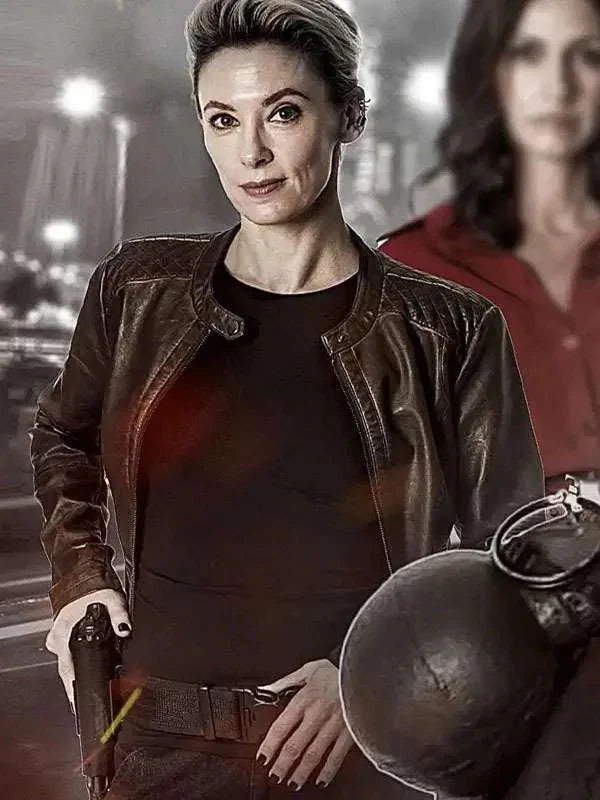 Aimee Stolte Hostile Takeover Black Leather Jacket Clanton Jacket