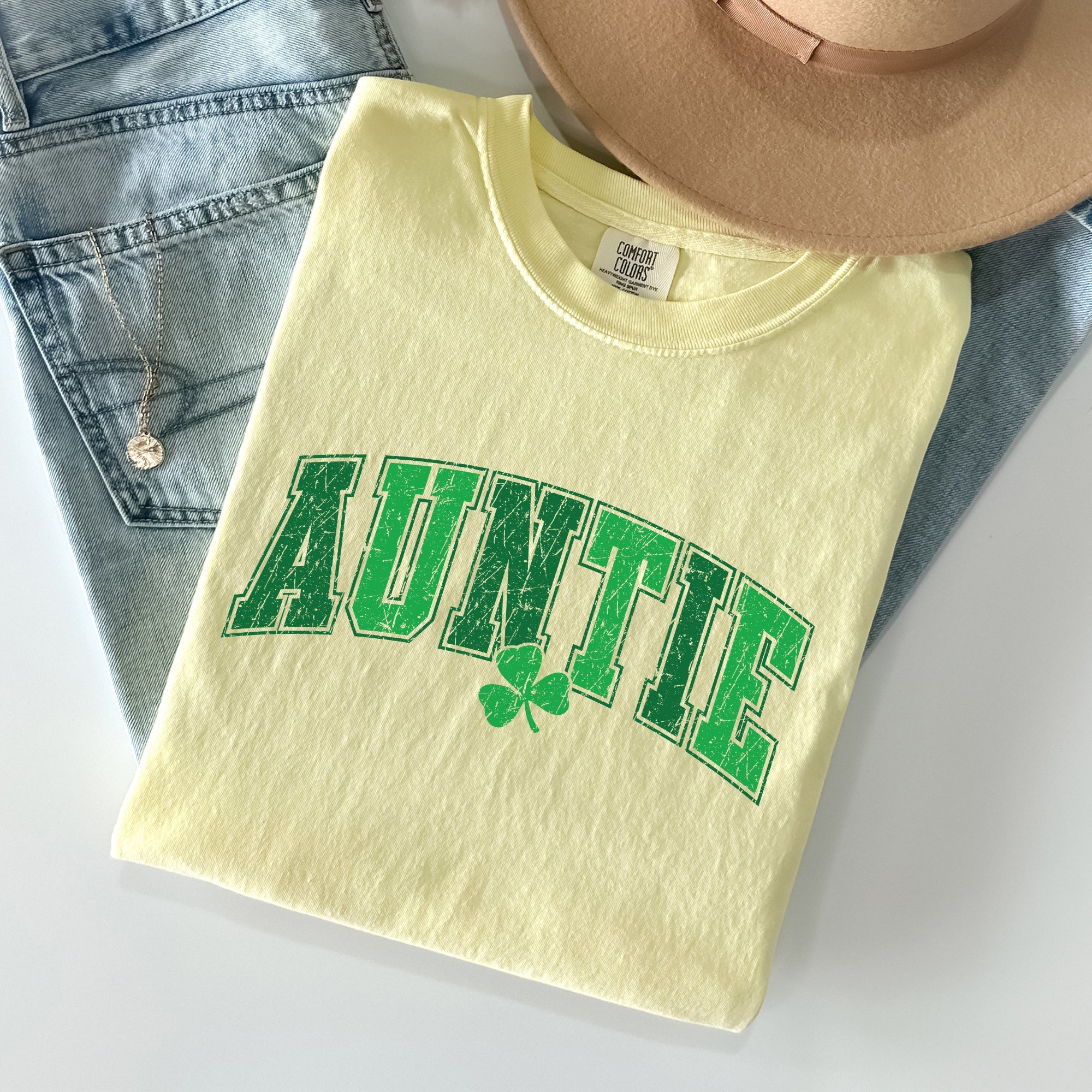 Auntie, St Patrick's Day, Shamrock Comfort Colors Tshirt
