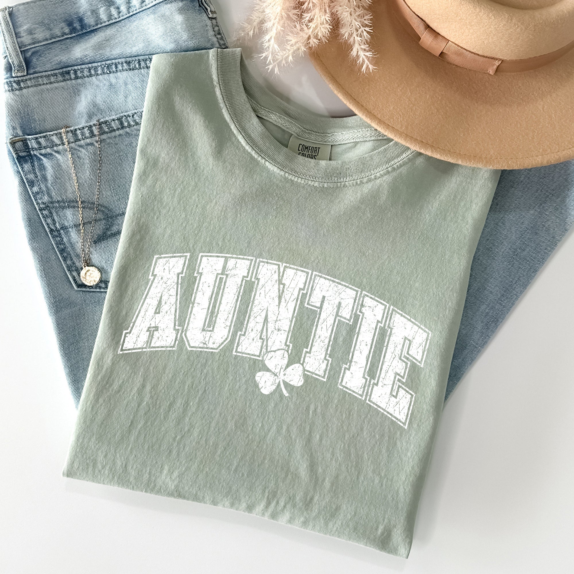 Auntie, St Patrick's Day, Shamrock Comfort Colors Tshirt