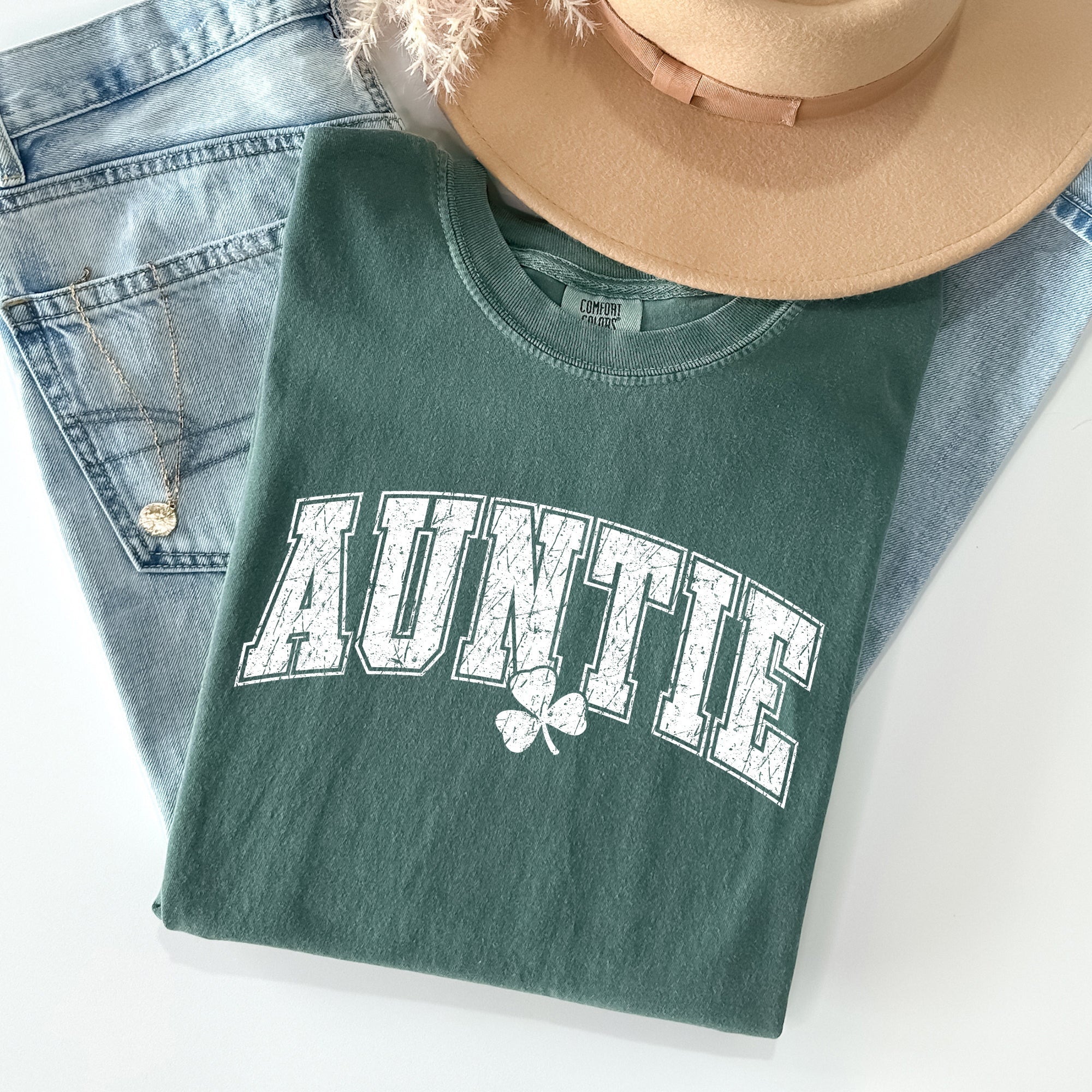 Auntie, St Patrick's Day, Shamrock Comfort Colors Tshirt