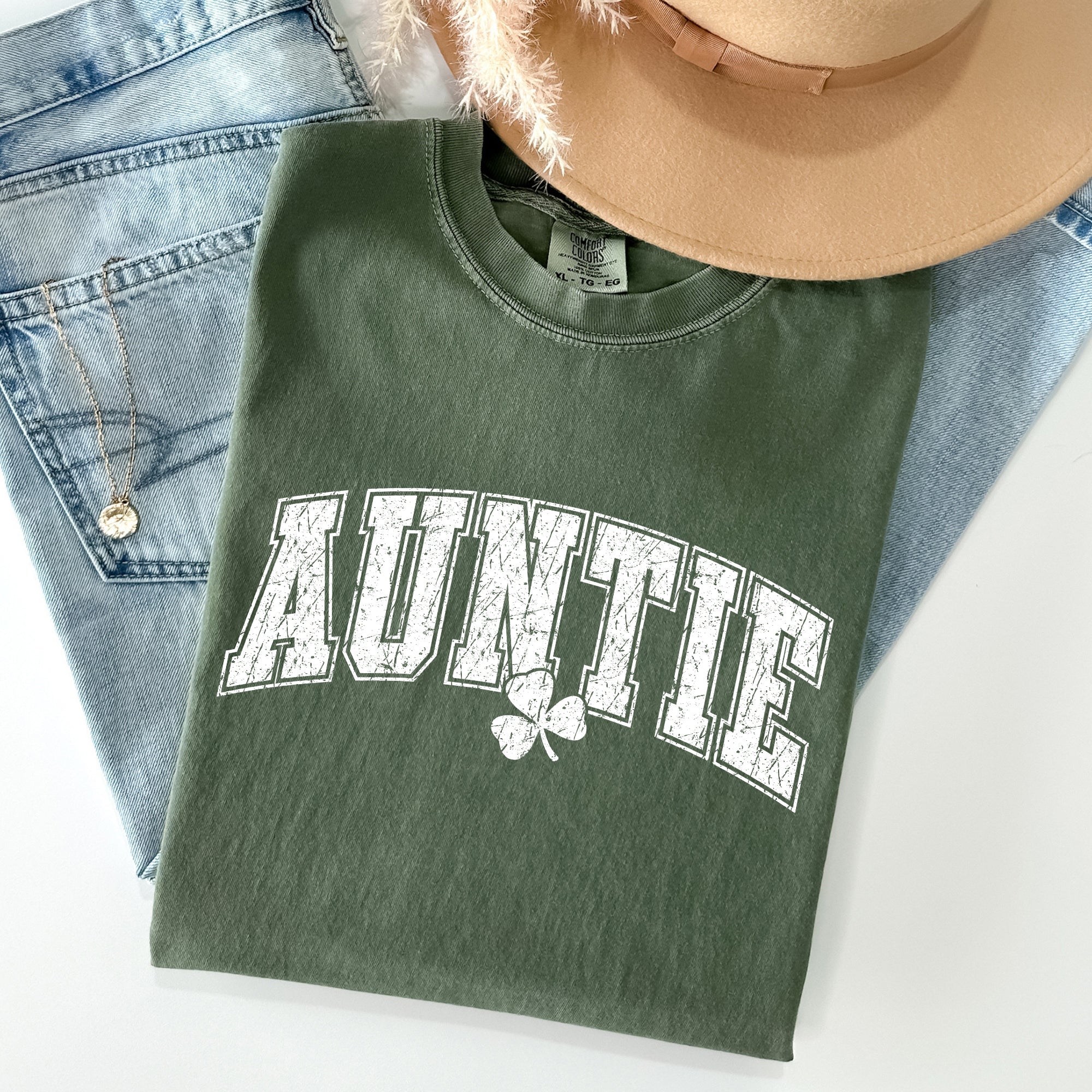 Auntie, St Patrick's Day, Shamrock Comfort Colors Tshirt