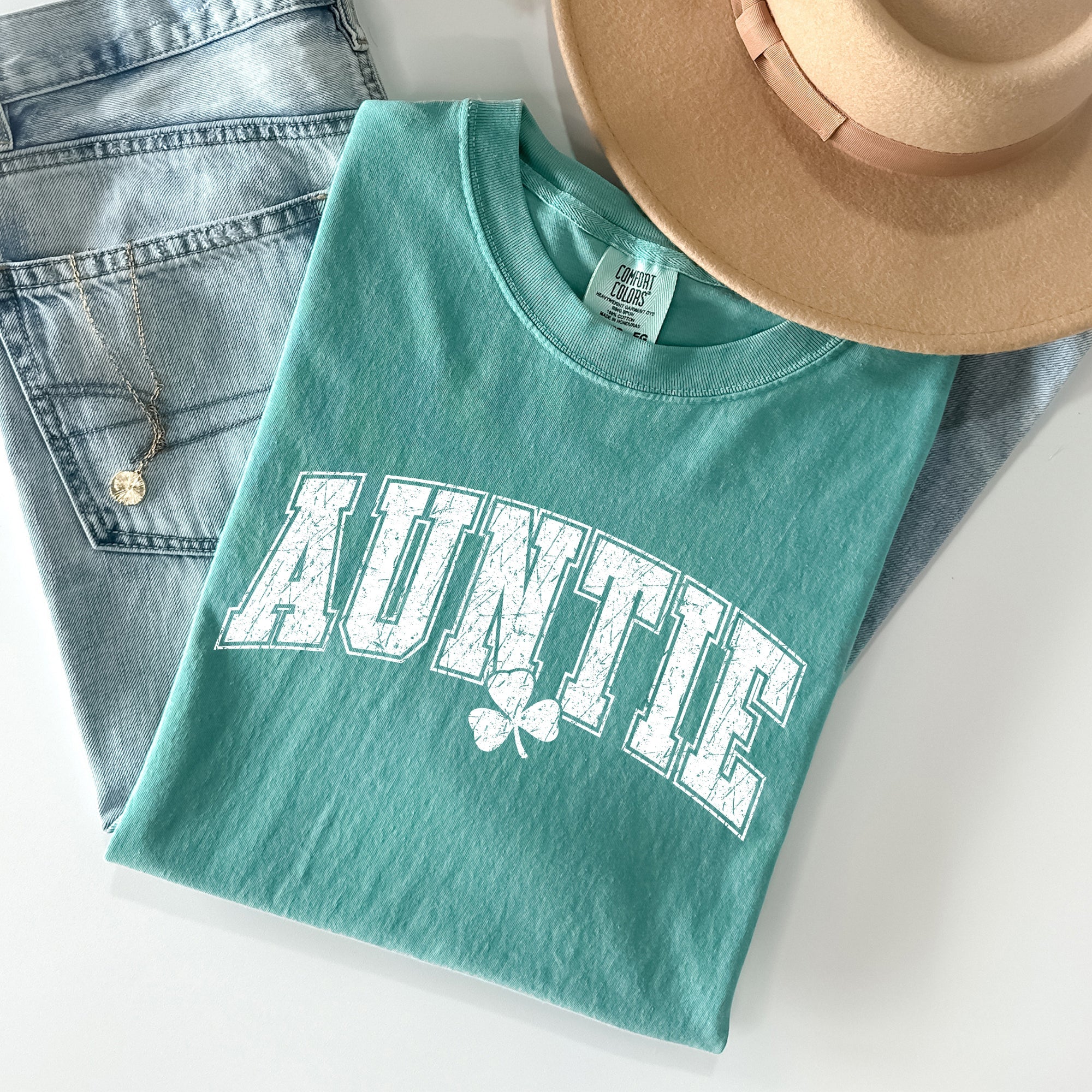 Auntie, St Patrick's Day, Shamrock Comfort Colors Tshirt