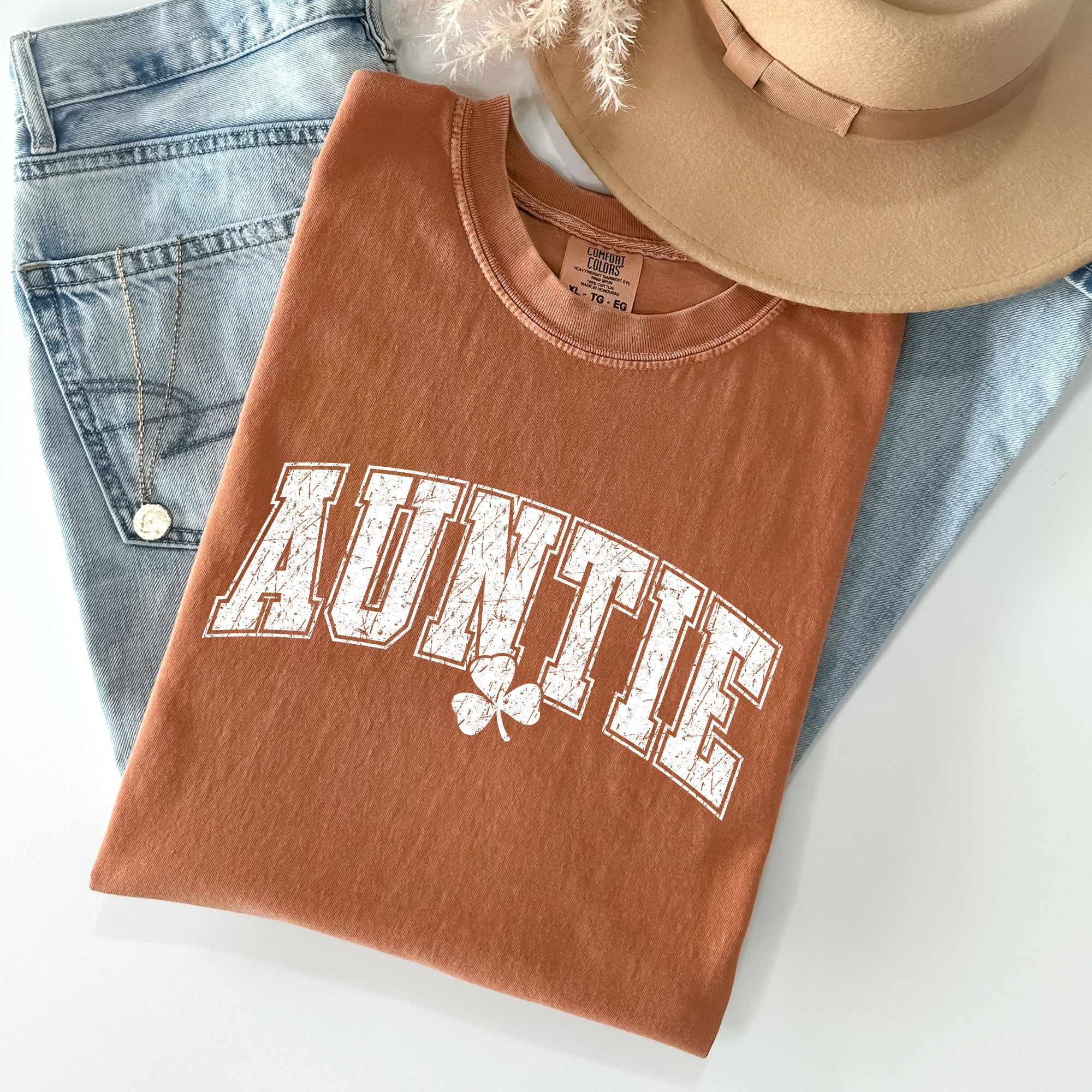 Auntie, St Patrick's Day, Shamrock Comfort Colors Tshirt