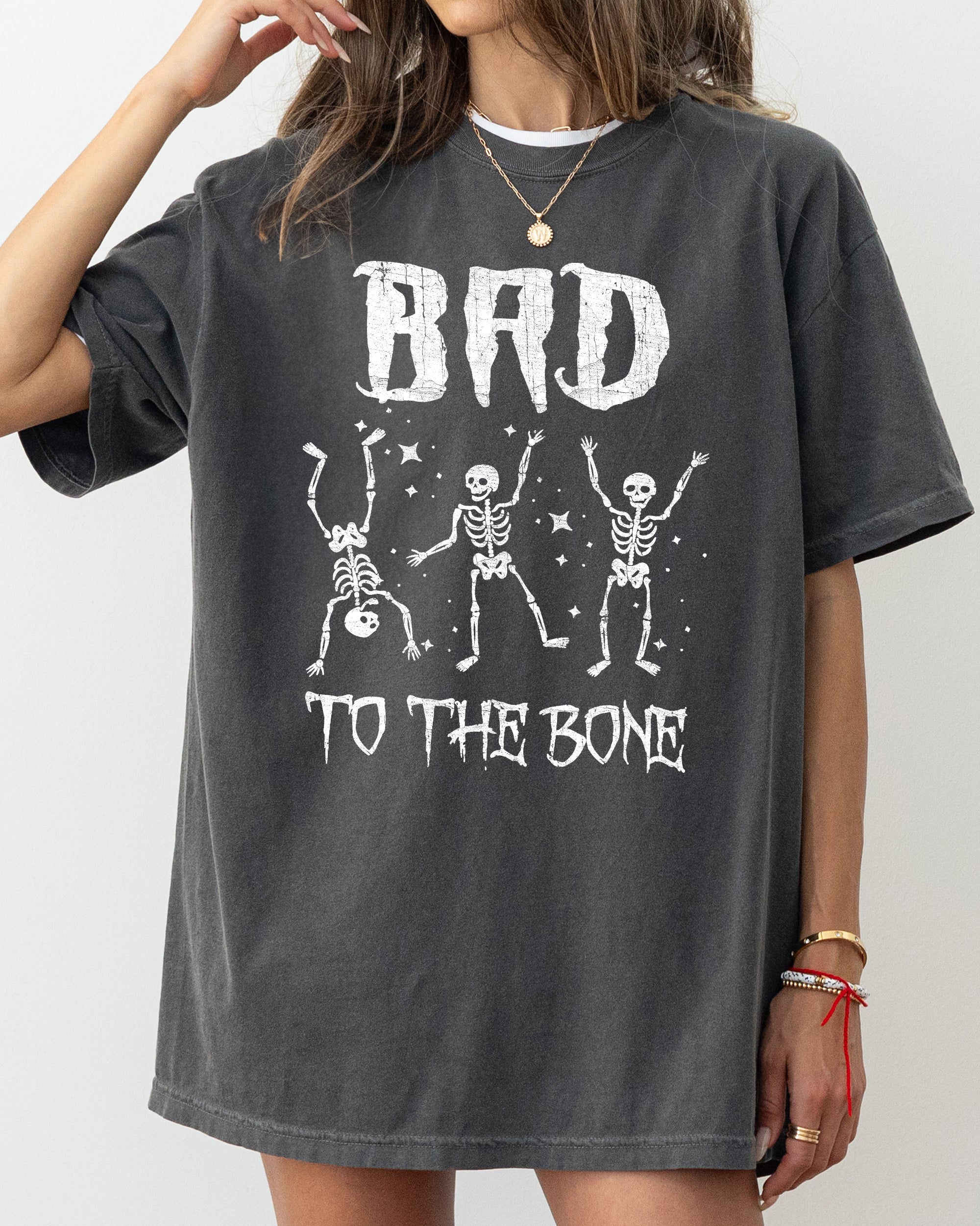Bad To The Bone, Funny Skeleton, Witch, Aesthetic, Meme, Halloween, Spooky, Costume, Tshirt Comfort Colors T-Shirt